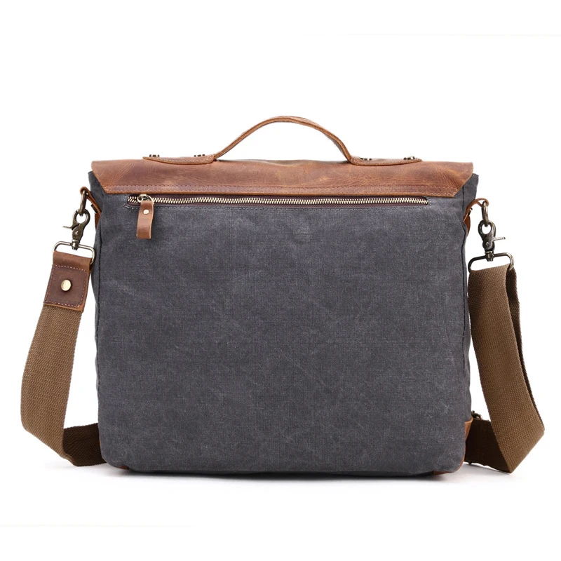 Sac à bandoulière Style européen pour hommes, sacoche de travail grande capacité pour ordinateur portable, sac en toile et cuir, livraison directe