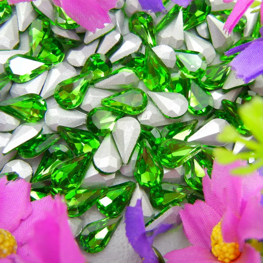 Glaskristall 3*6mm 6*10mm 8*13mm Schöne Farben Wassertropfen Tränenform Klebe-Rhinestone-Perlen Nailart DIY Dekoration – Detail 5