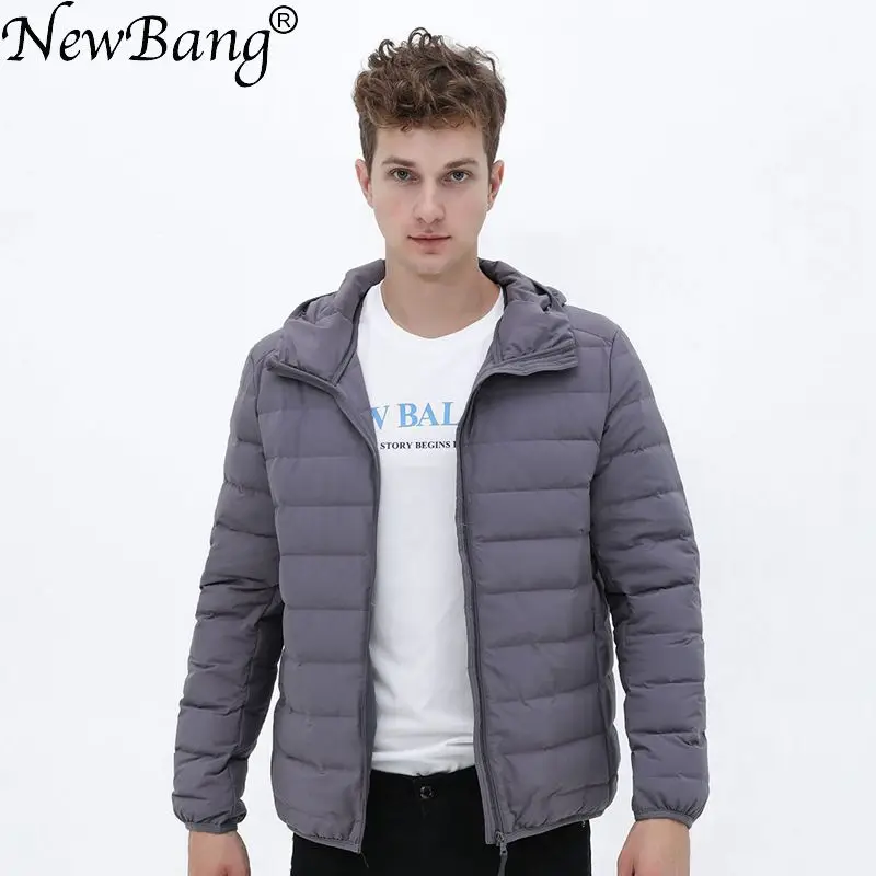 

Matt Fabric Ultra Light Down Jacket Men Hooded Winter Men's Down Jacket Windbreaker Feather Jacket Man Lightweight Portable Coat