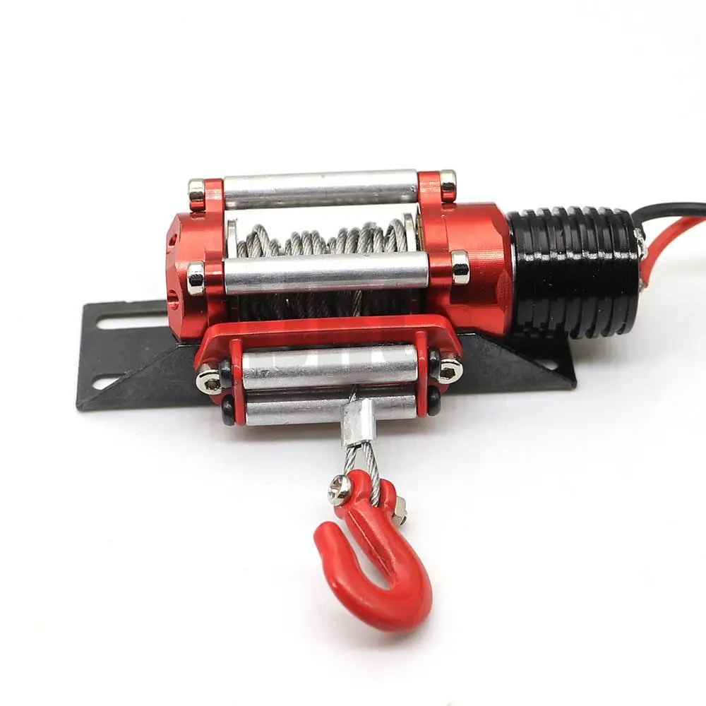 Metal Steel Wired Automatic Simulated Winch with Switch for 1/10 Trax TRX-4 Redcat HPI TAMIYA Axial SCX10 RC4WD D90 RC Car