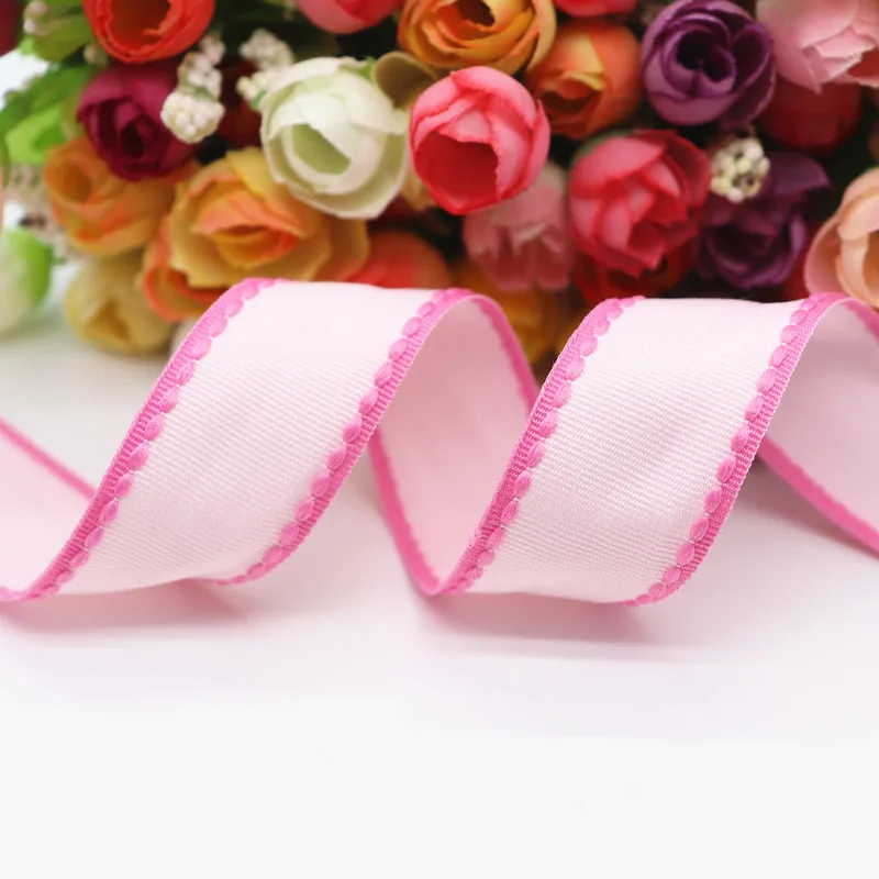 10 Yards 10MM/25MM/38MM Stichbänder Buntes Kanten-Punktlinien-Band für Haarschleifen DIY-Handwerk Handgemachte Accessoires Y19041802 – Detail 12