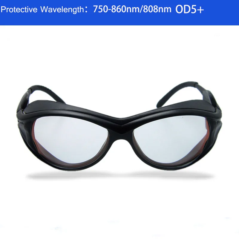 Safty Protective Goggles Glasses Eyewear for 808nm Wavelength Laser Hair Removal Device Od+5 with Goggles Case