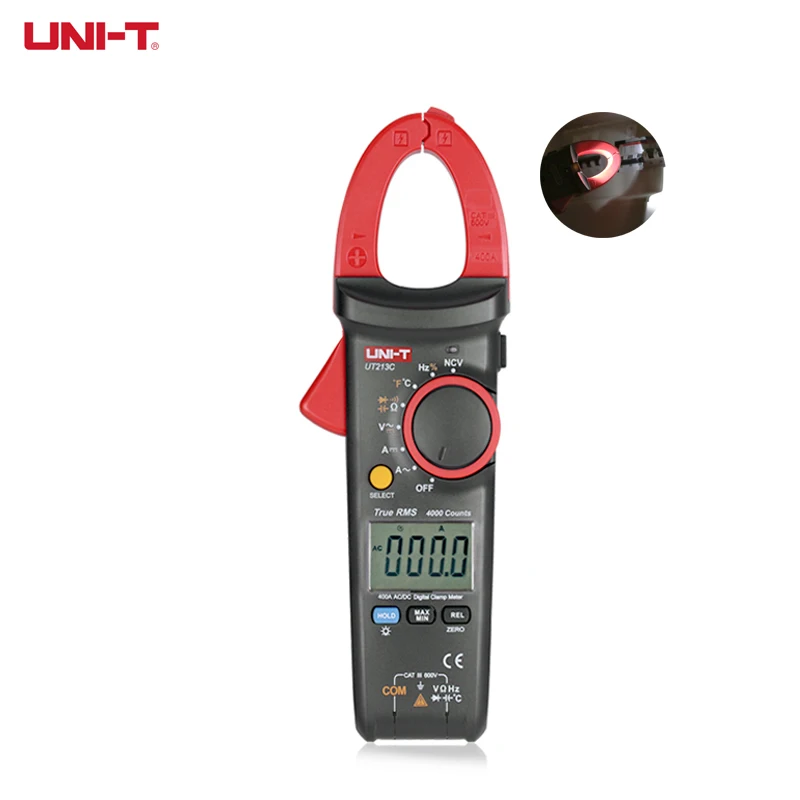 UNI-T Digital DC Current Clamp Meter 400A AC DC Multimeter Clamp UT213C NCV Voltage Resistance Continuity Measurement Tester