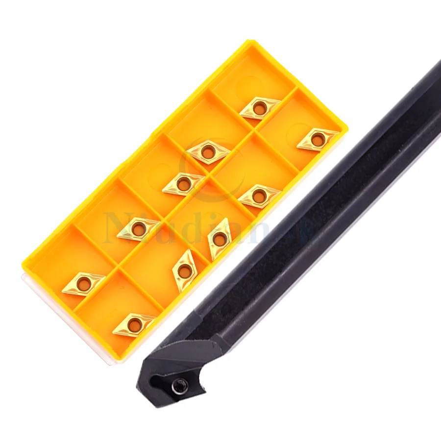 

1pc S10K/S12M/S16Q-SDZCR07 high strength finishing Internal turning toolholder+10pcs DCMT DCGT Carbide CNC lathe turning inserts