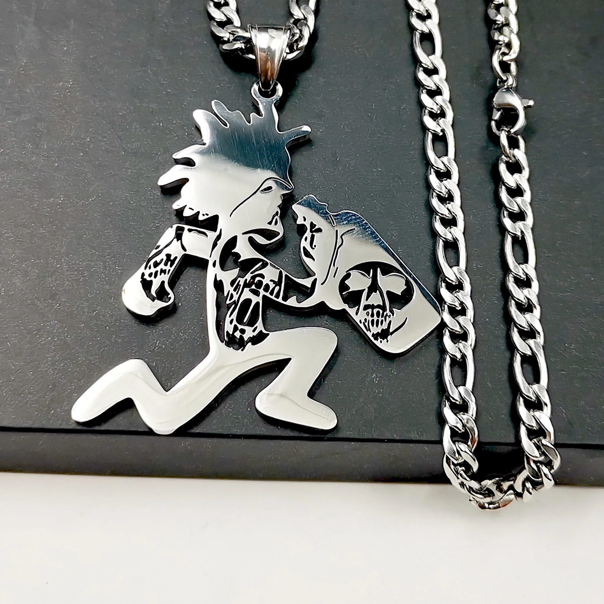 ICP Faygo Hatchetman Pendant necklace  Clown Posse Twiztid ABK Juggalo HELL FACES Stainless Steel Figaro chain 18--32inch Active