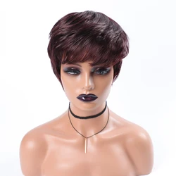 Short Synthetic Wigs for Black Women Black Brown Blonde Ginger Red White Hair Afro Wigs Natural Wave Synthetic Hair Wigs