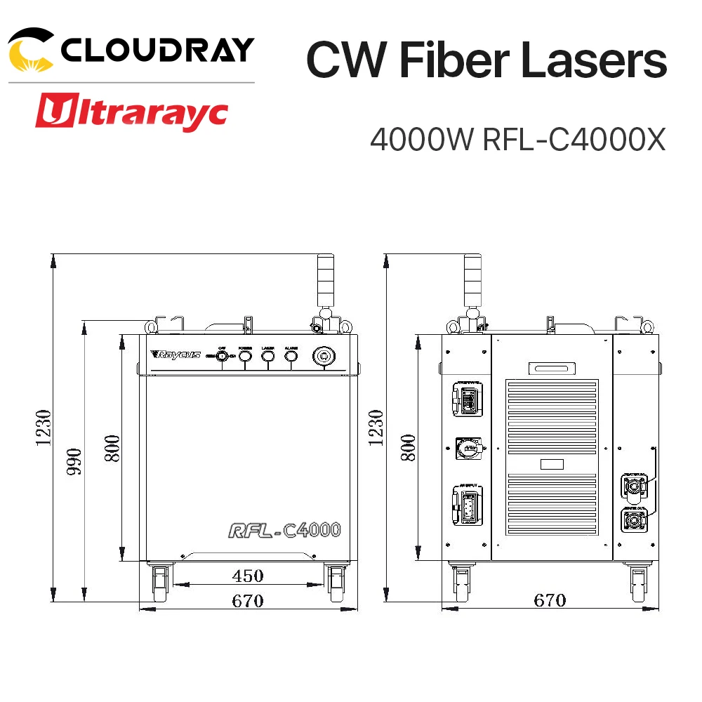 Ultrarayc Original Raycus 1064nm Fiber Laser Power Source Multi-Module 6000-12000W CW Fiber Lasers for Cutting Welding Machine