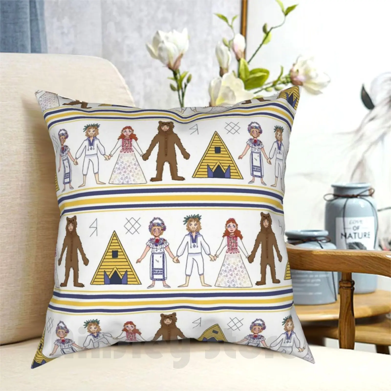 Midsommar Pattern #2 ( No Background Variation ) Pillow Case Printed Home Soft Throw Pillow Midsommar Midsommar A24 A24