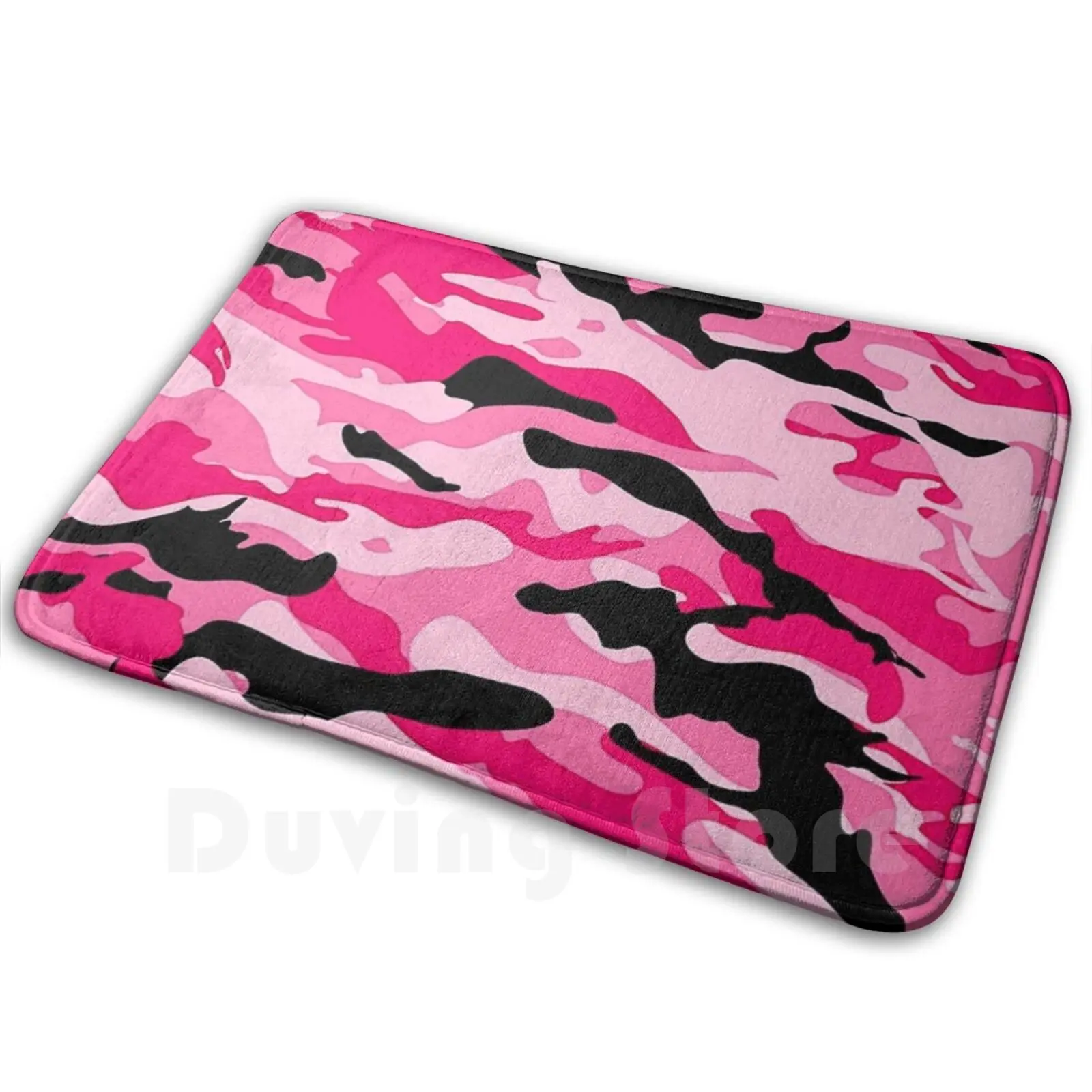 Pink Camouflage Soft Non-Slip Mat Rug Carpet Cushion Pink Camo Camouflage Military Pattern