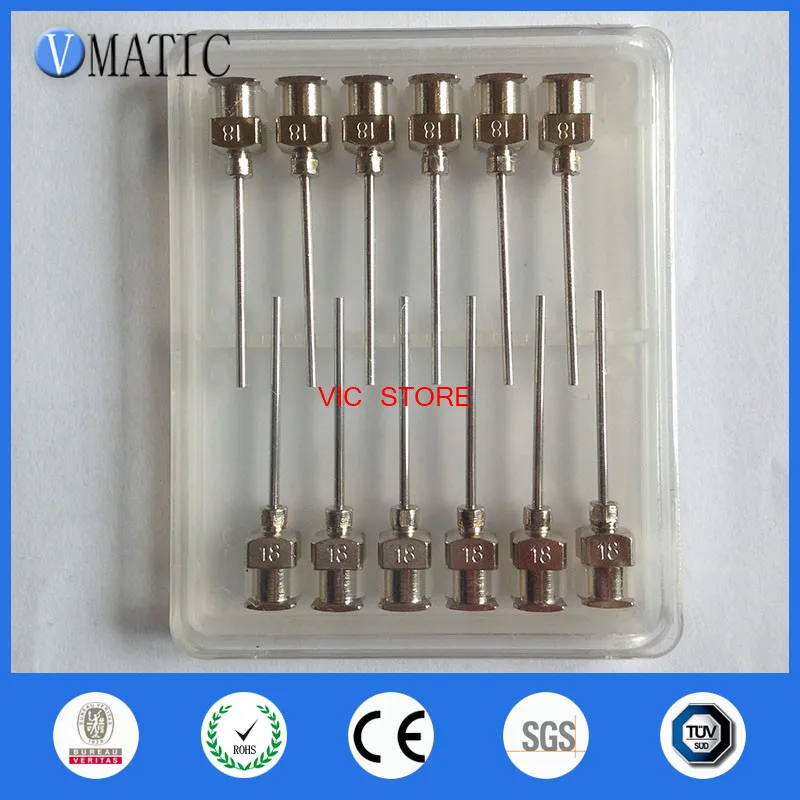 Free Shipping 12Pcs 1 Inch Tip Length 18G Blunt Stainless Steel Dispensing Dispenser Syringe Needle Tips