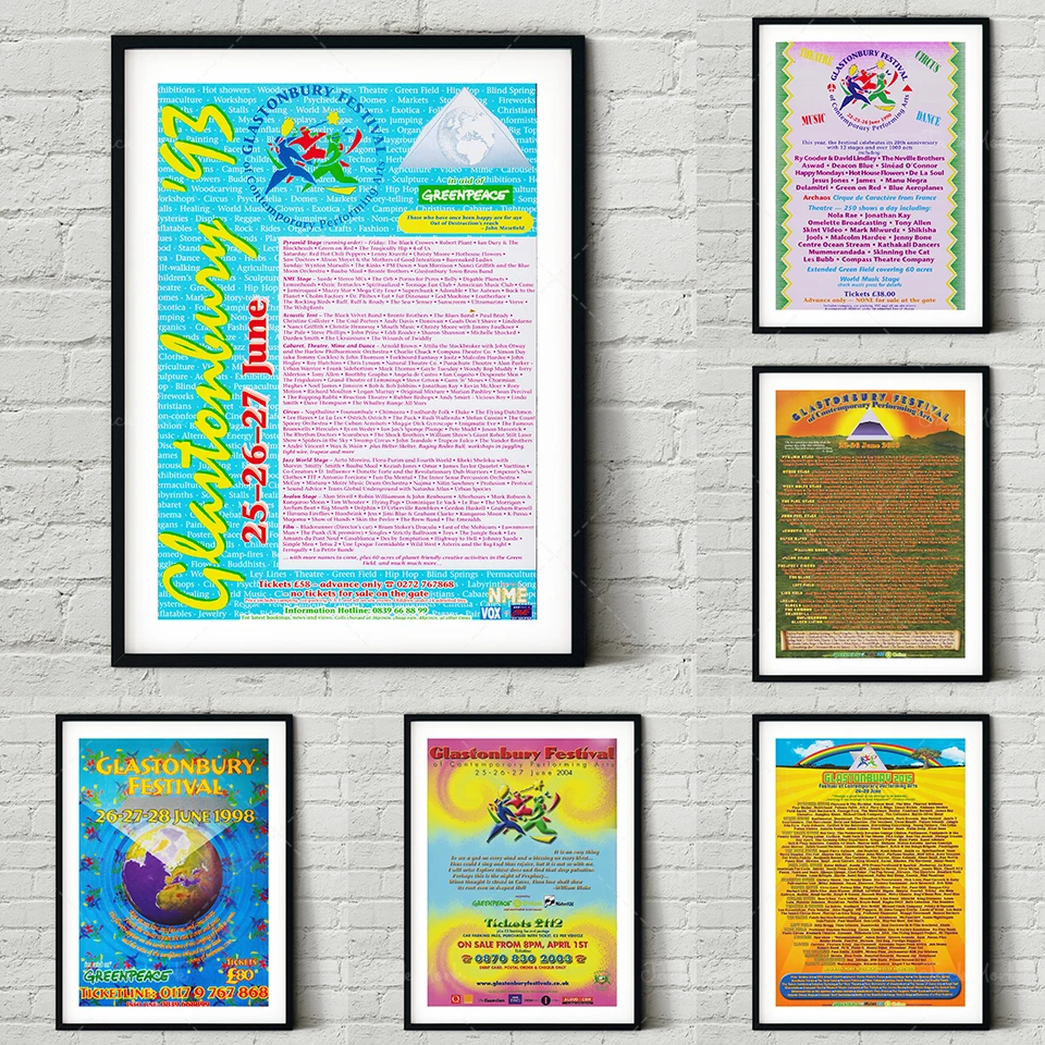 

Glastonbury Festival 1990 Line Up Poster - Wall Art Print Photo
