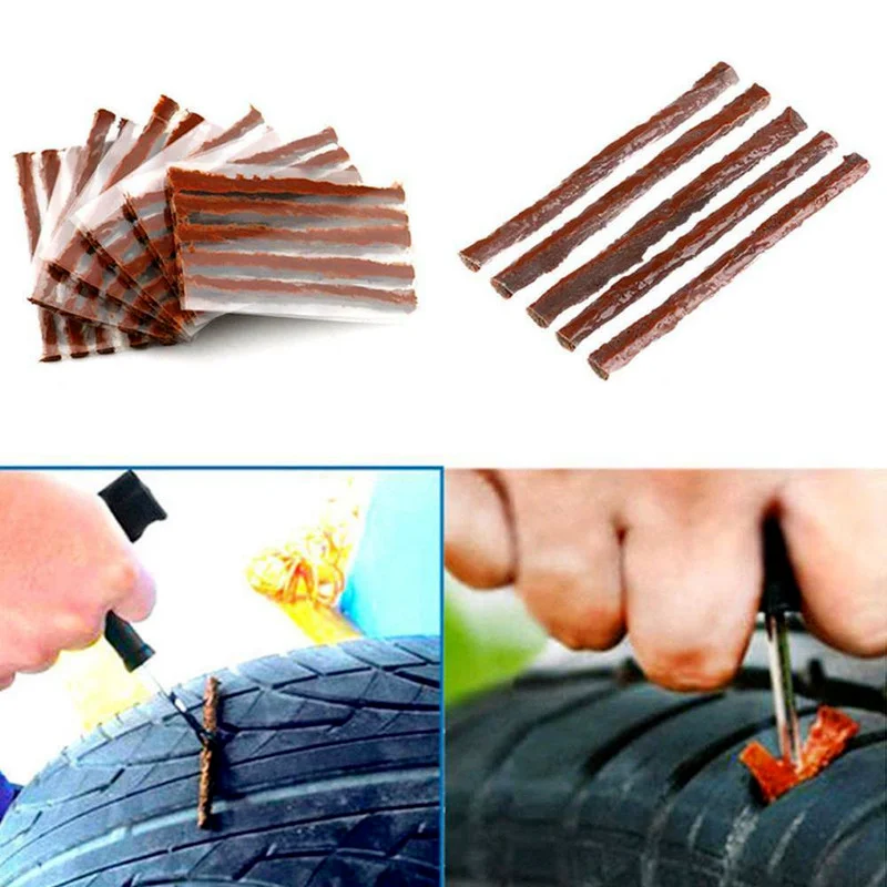 Car Auto Tyre Repair Tubeless Seal Rubber Strips Plug Tire Puncture Recovery Kits for Car Exterior Accessories Universal