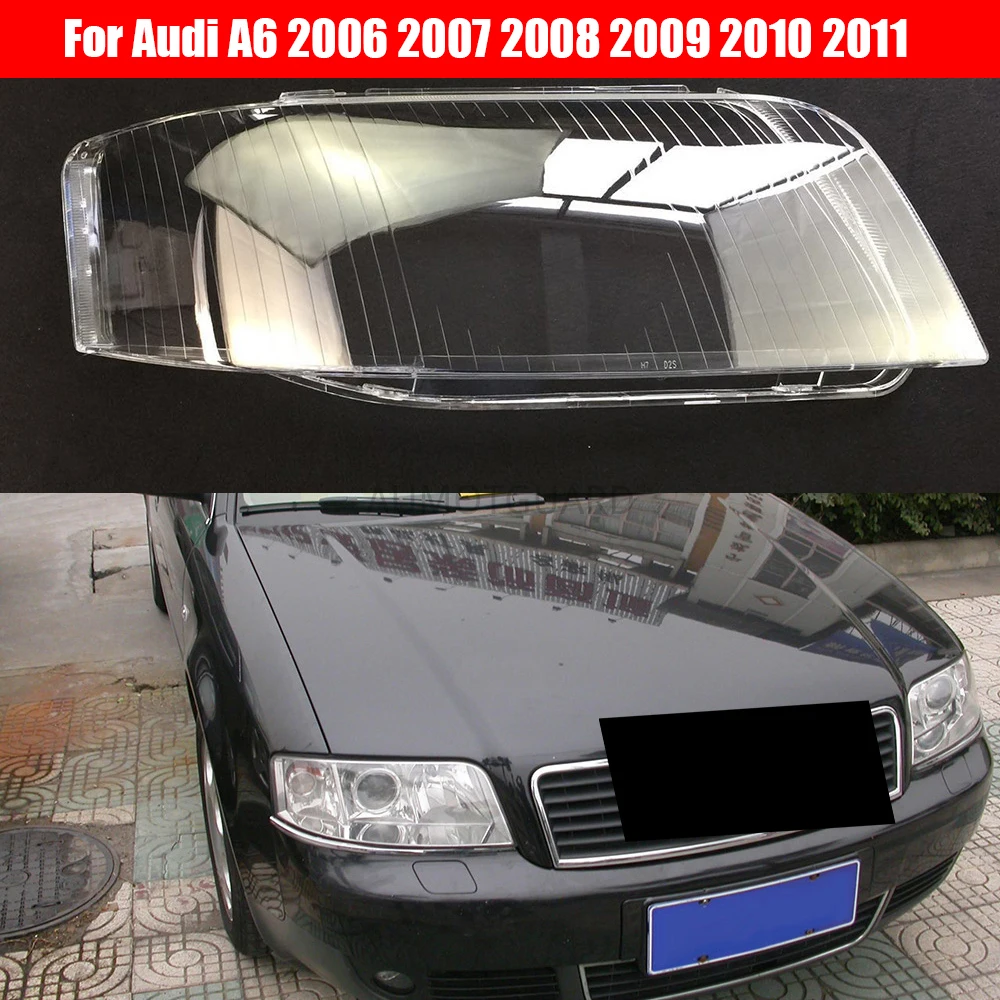 

Линза для фар автомобиля для Audi A6 2006, 2007, 2008, 2009, 2010, 2011, прозрачная, замена автомобиля, передняя крышка корпуса автомобиля