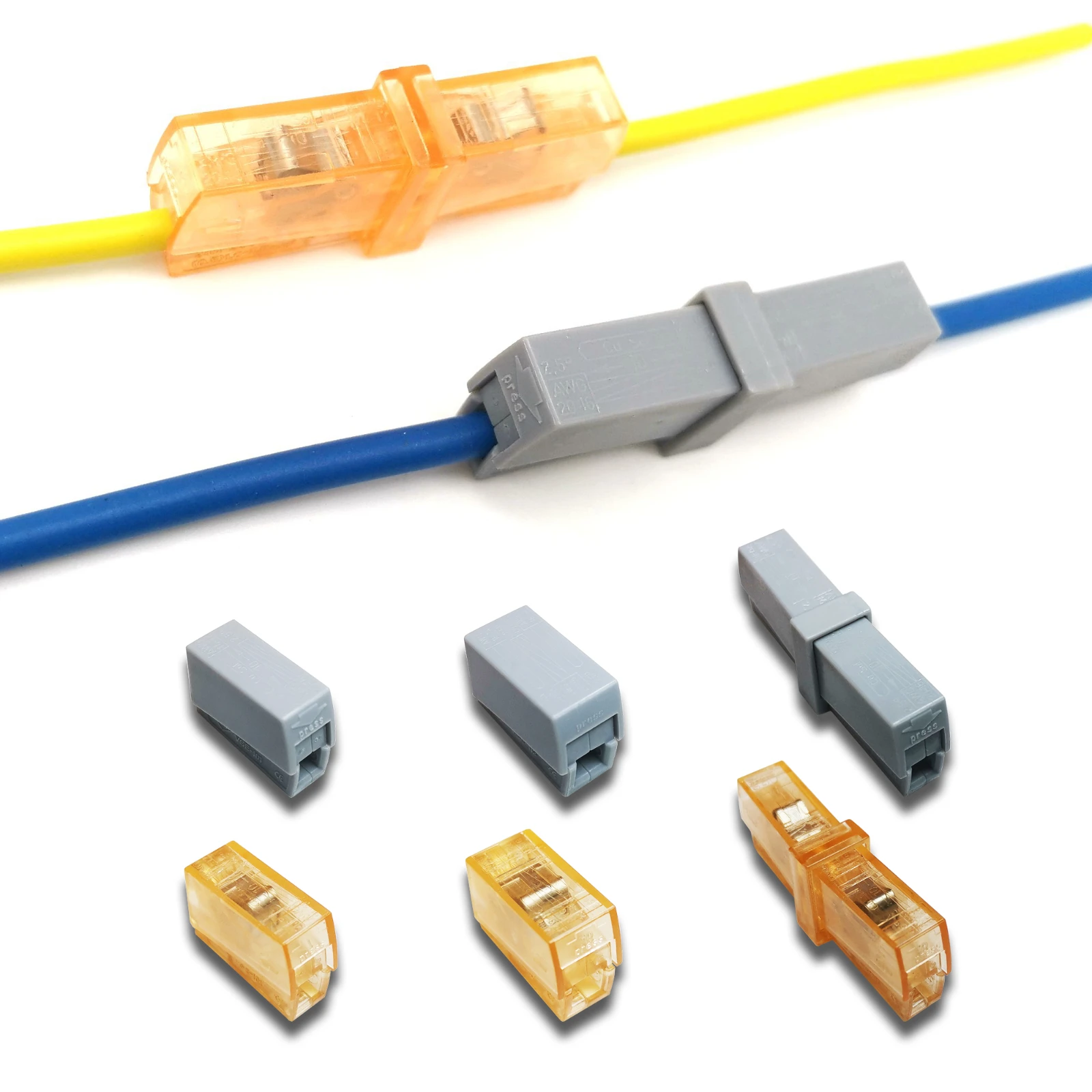 Mini Snelle Wire Cable Connectors Universele Compact Dirigent Lente Splicing Bedrading Connector Push-In Terminal Blok 101A