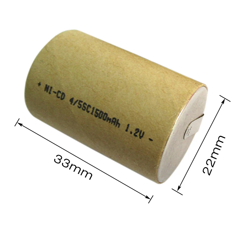 4/5SC 1.2V rechargeable battery 1500mAh 4/5 SC Sub C Ni-CD cell with welding tabs for Power Tools electric drill screwdriver