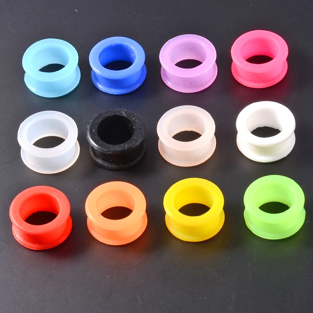 Para elastycznych silikonowych elastycznych tuneli do uszu zatyczki do uszu Hollow Flesh Gauges Piercing Expander Earring Biżuteria do ciała Earlets