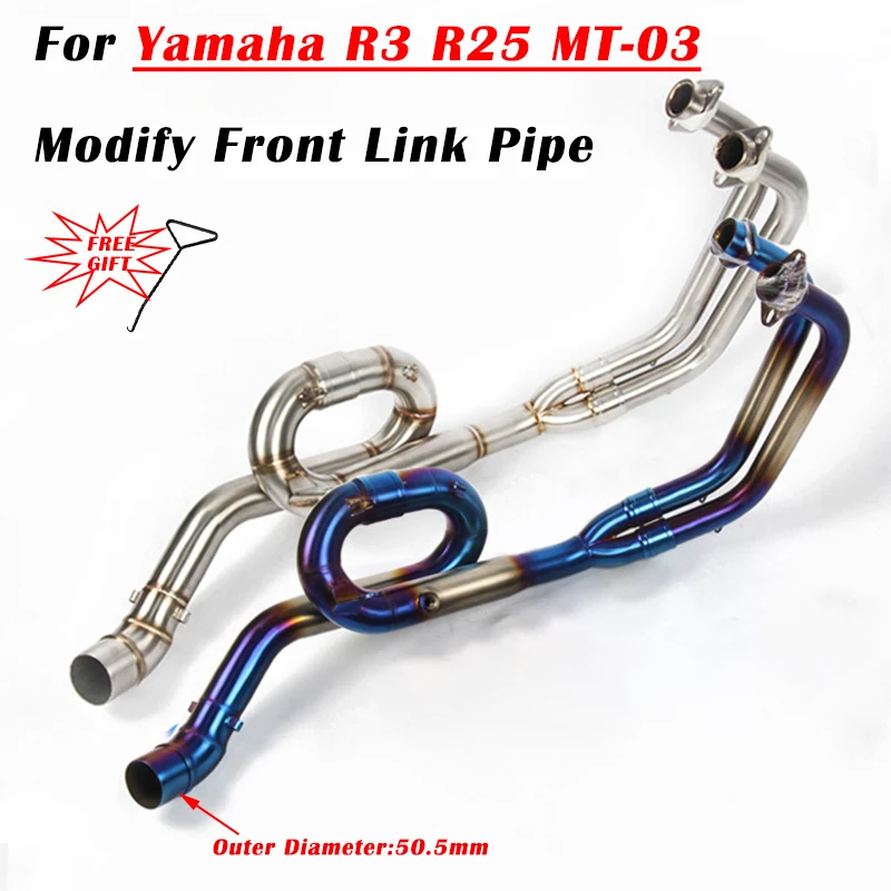 

Slip On For Yamaha YZF R3 R25 2014 - 2018 MT-03 MT03 2016 - 2018 Motorcycle Exhaust System Modify Front Middle Link Pipe 51mm