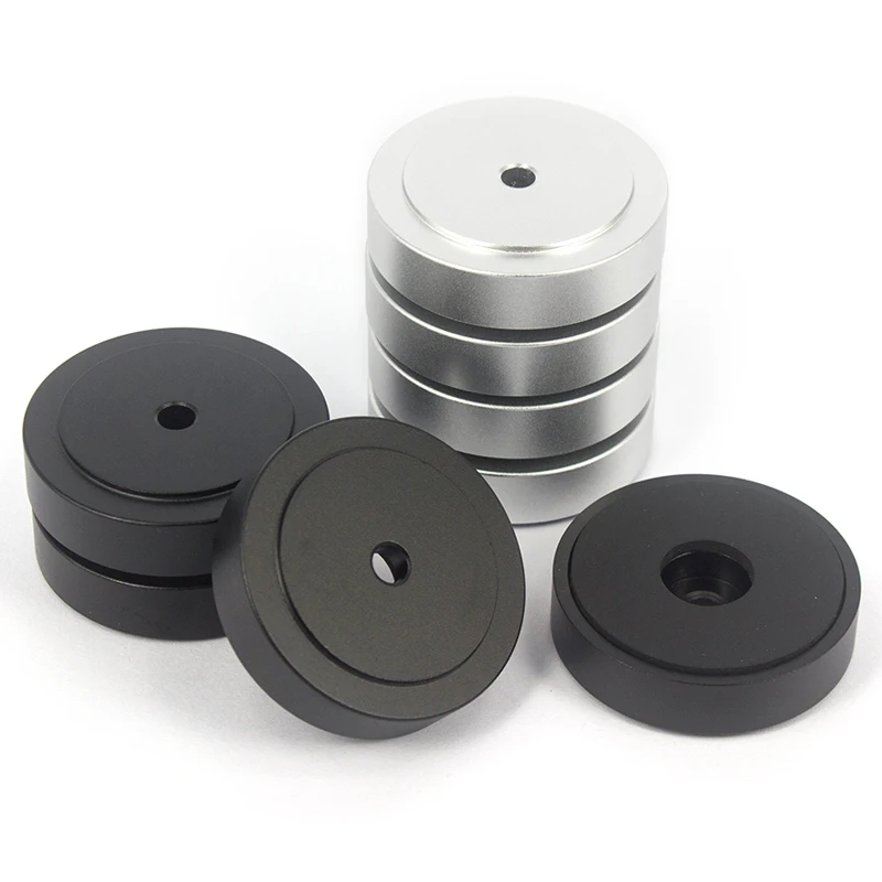 4 قطعة 40x10 مللي متر كامل الألومنيوم المتكلم سبايك الوسادة مشغل أقراص مضغوطة مكبر للصوت امتصاص الصدمات عزل قاعدة حامل قدم