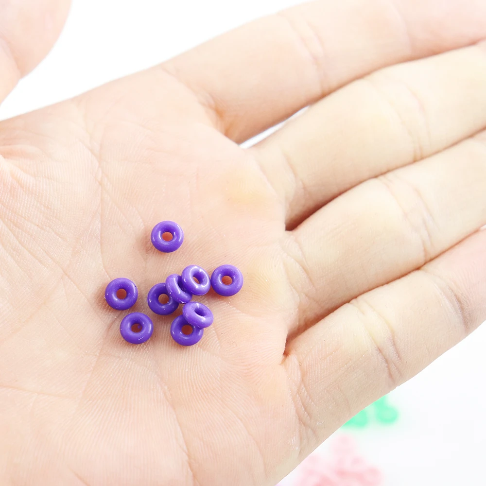 100pcs 2 3 4mm Hole 6mm Fixed Positioning Rubber Clip Charms Safety Stopper Spacer Beads DIY Bracelet Jewelry Making Findings