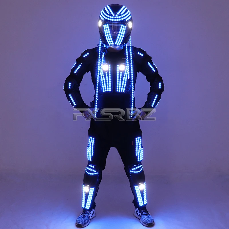 New LED Luminous Armor Clothing Glowing Costumes Christmas Halloween Light Up Jacket Dancing Performance LED Robot Suit