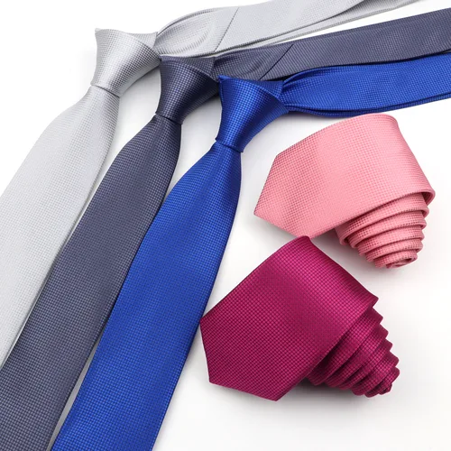 Imagen 1 del producto Corbata clásica de 6cm para hombre, corbata fina de rejilla fina a la moda, traje de champán vino rojo azul rosa, corbata, accesorio para fiesta de boda