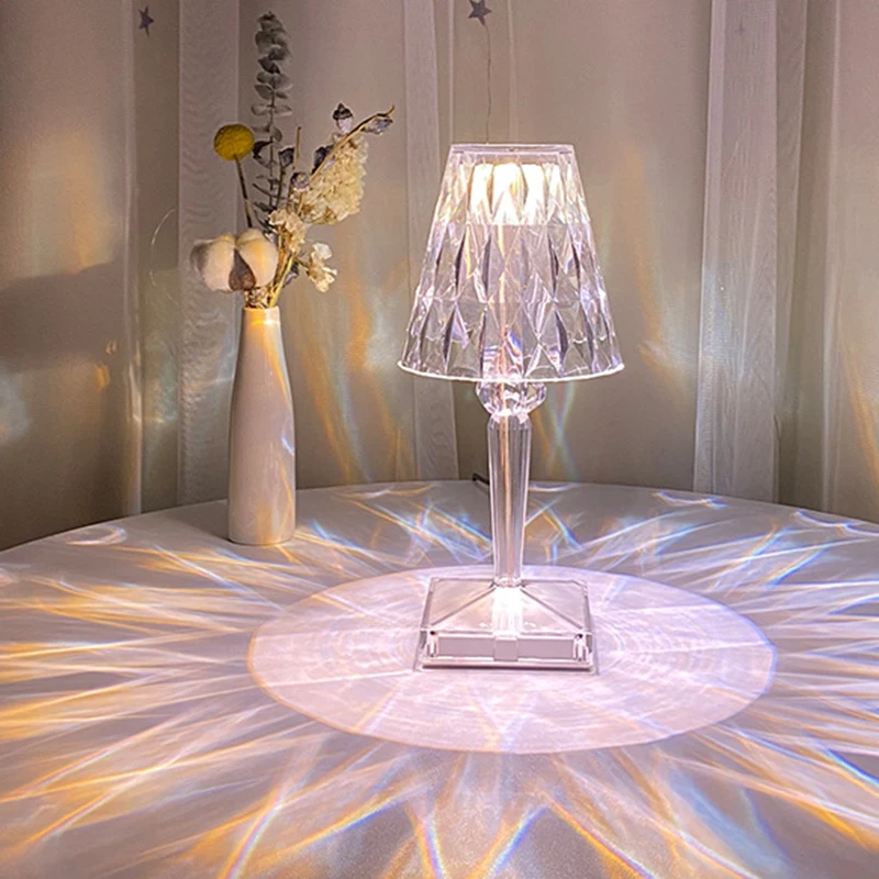 Crystal Table Lamps for Home Decor, Exquisite Night Lighting, Multi-purpose Adjustable Bedside Lamps, Crystal Room Ornaments