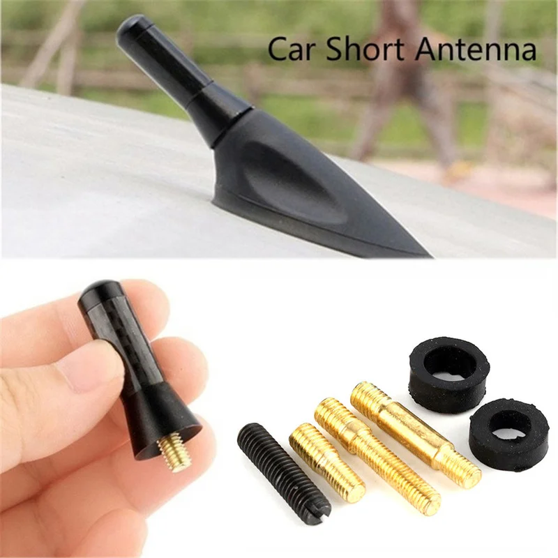 Universal Black Car Roof Antenna Carbon Fiber Short and long Auto Roof Radio Aerial Accessories Enhanced Signal 3.5cm 12cm