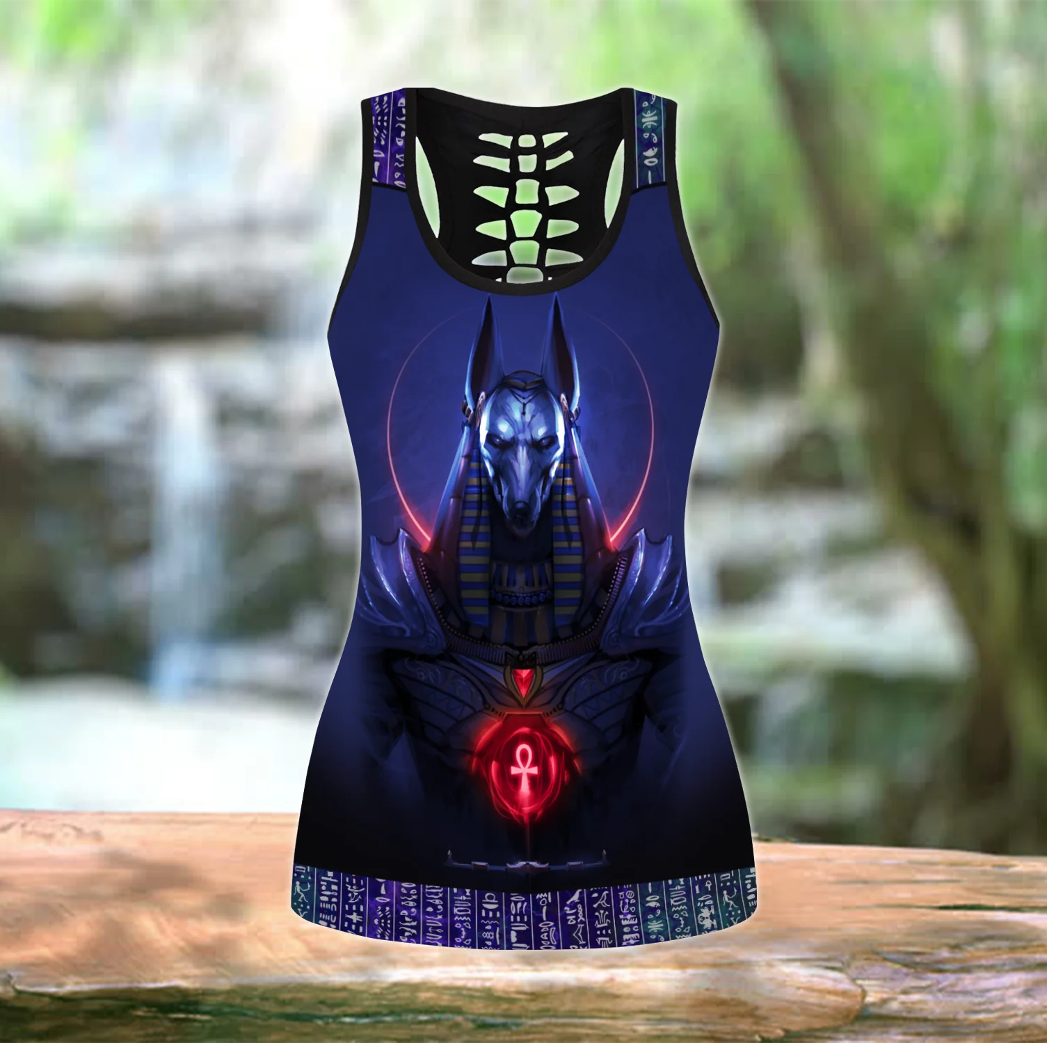 Conjunto Fitness Mujer Anubis – Camiseta sin Mangas y Mallas - imagen 3