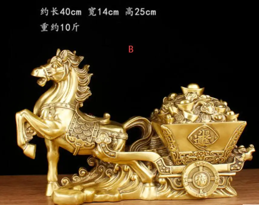 New pure copper drawn ingot ornaments living room desk decoration zodiac horse