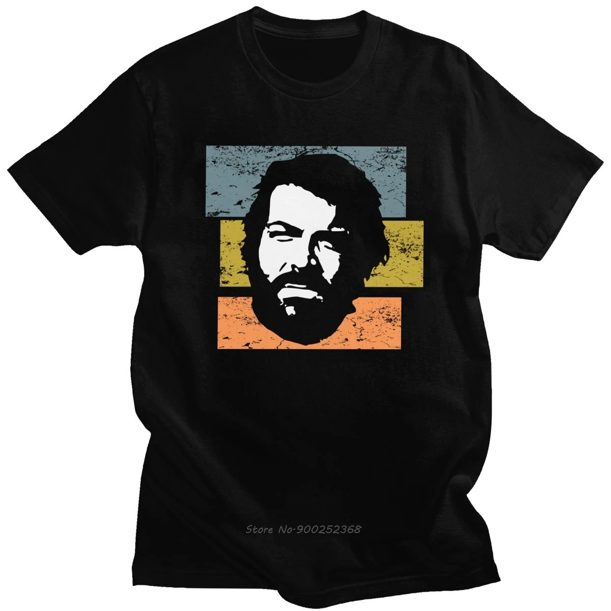 Handsome Mens Rerro Bud Spencer T-shirt Short Sleeved O-neck Cotton Tshirt Terence Hill Tee Tops Summer TV Harajuku