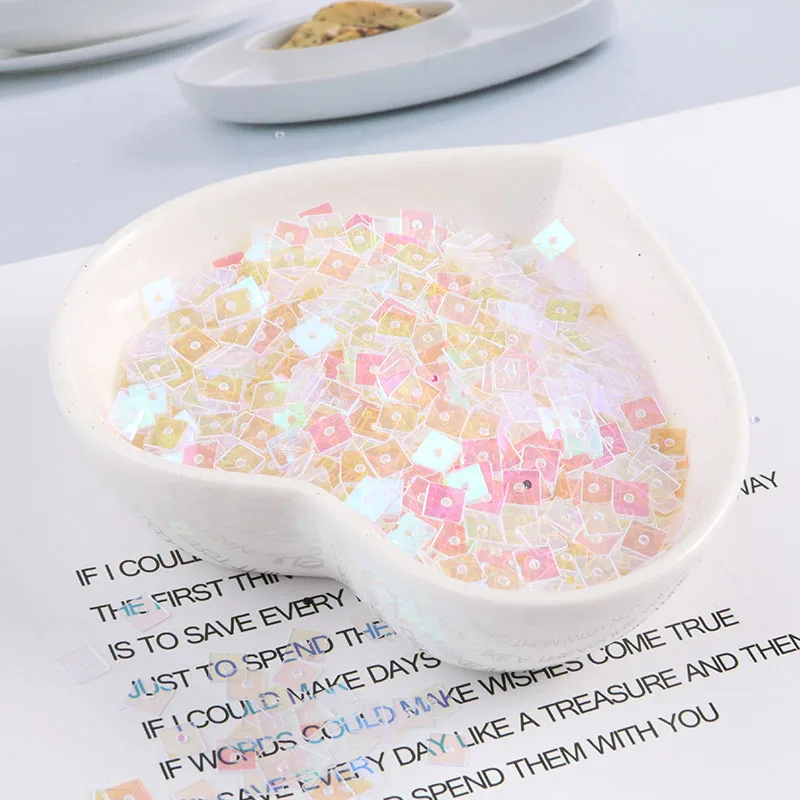 900 pz/lotto 5mm Paillettes piatte di forma quadrata Paillettes cucito matrimonio artigianale PVC piatto Paillettes allentate per accessori per