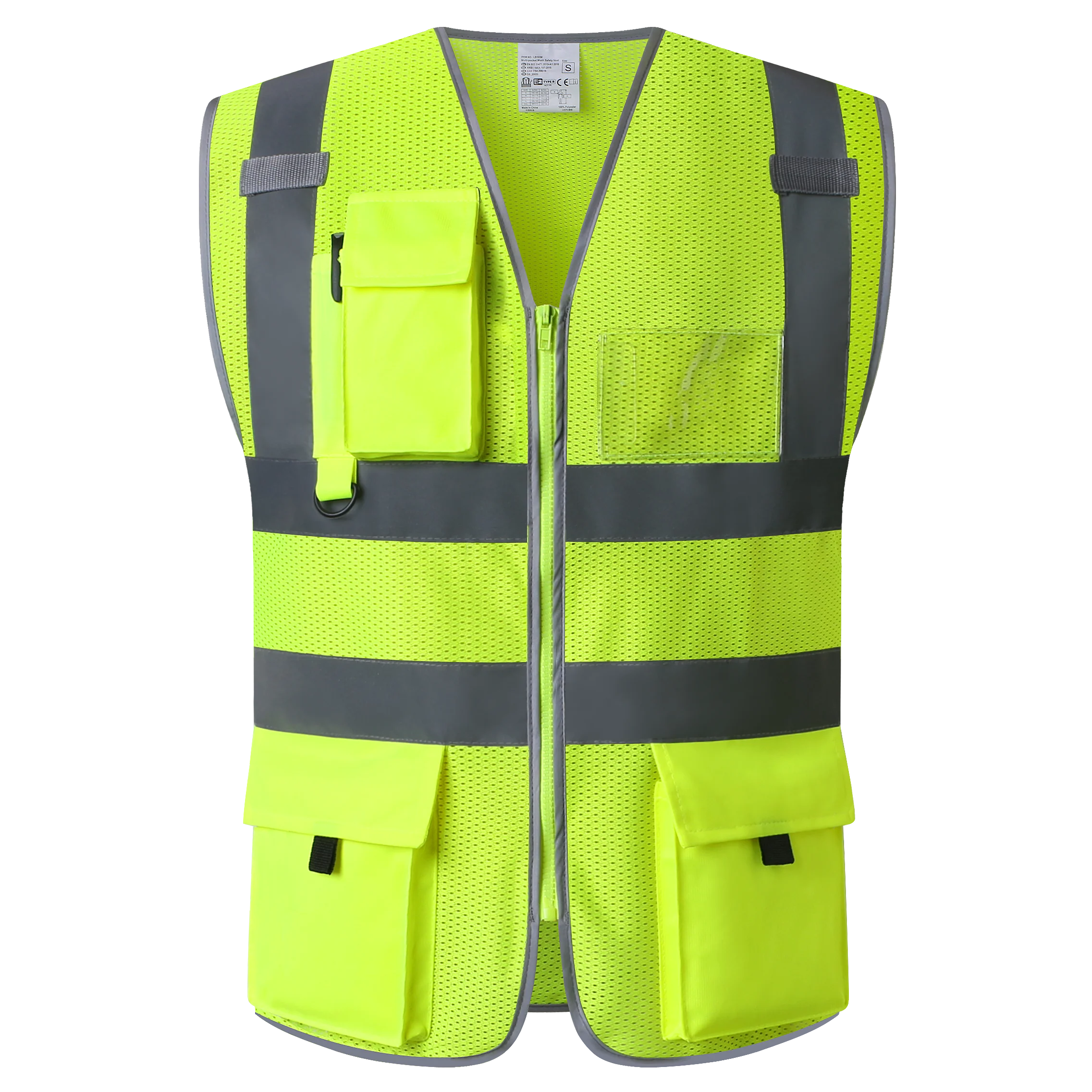 Blue Safety Security Vests Reflective Hi Vis Workwear Safety waistcoats with Reflector Stripes