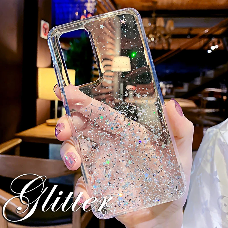 Glitter Silicone Case For Xiaomi Mi 11T Pro 10T Lite Redmi Note 11 10 Pro 4G 10s 9 9T 9A 8 POCO X3 Ultra Thin Clear Soft Cover