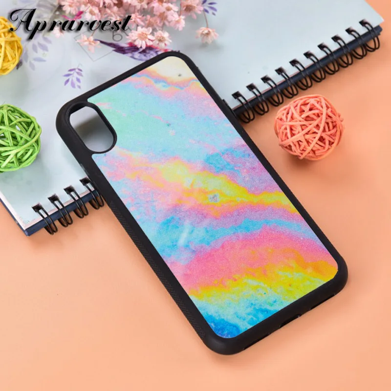 Aprarvest Iridescent Silicone Rubber Phone Case Cover For iPhone 5 5S SE 6 6S 7 8 PLUS X XS XR MAX 11 PRO