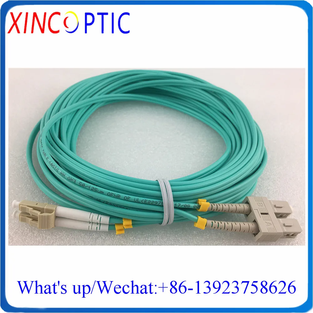 SC-LC OM3 DX 5M Fiber Patchkabel, SC/UPC-LC/UPC MM(OM3-150),DX, 3,0mm,1/2/3/5M,Aqua LSZH Jacke, fiber Optische Patchkabel Stecker