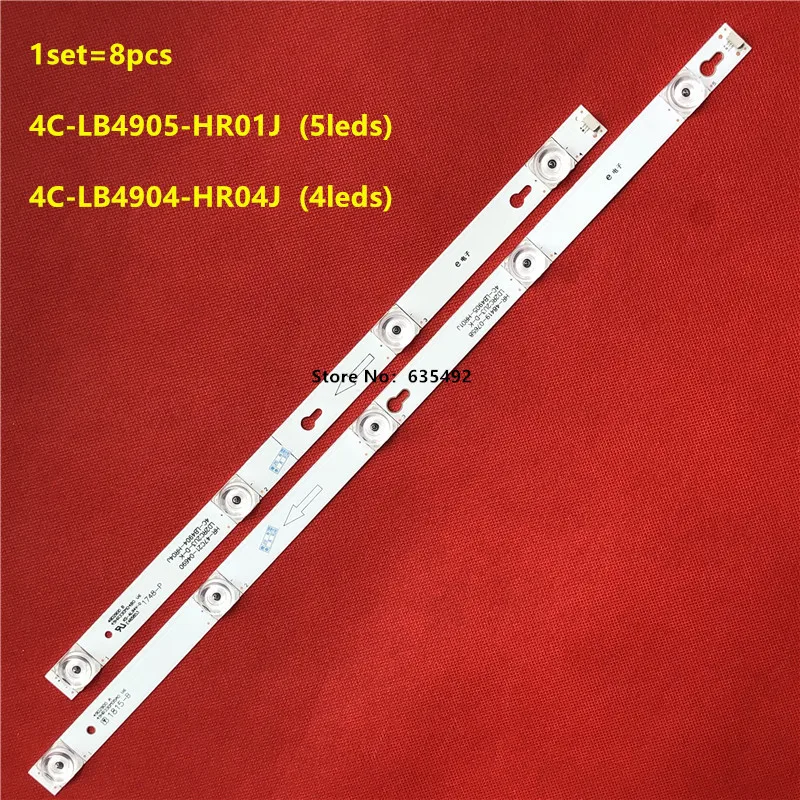 8PCS LED Strip for TOT_49_D2900_4X4+4X5 4C-LB4904-HR04J 4C- LB4905-YH06 L49P1A-F 2D02900 2D02899 D49A620U D49A640U LVF490CSOT