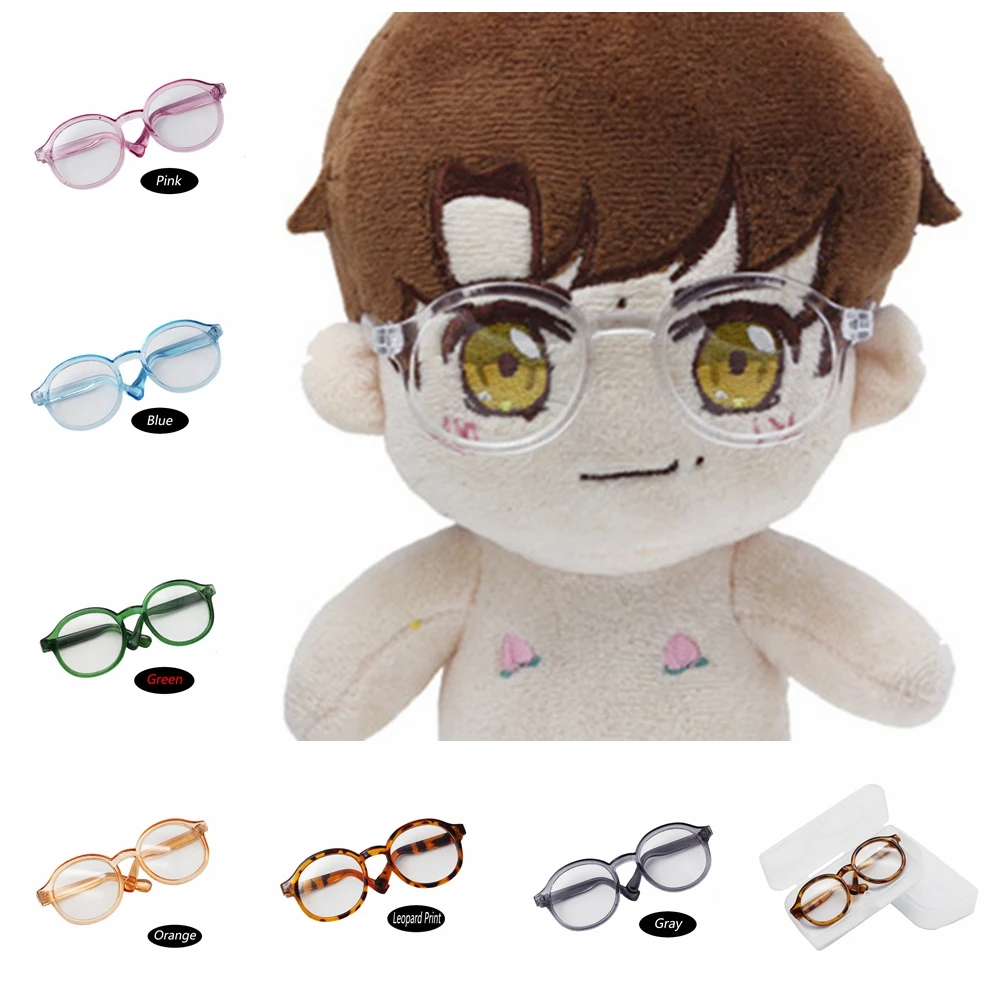 

1Pair 9cm Mini Cute Glasses with Glasses Box Set for 1/6 BJD and 20cm Plush EXO Dolls Toy Glasses Dolls Accessories Girl's Gift