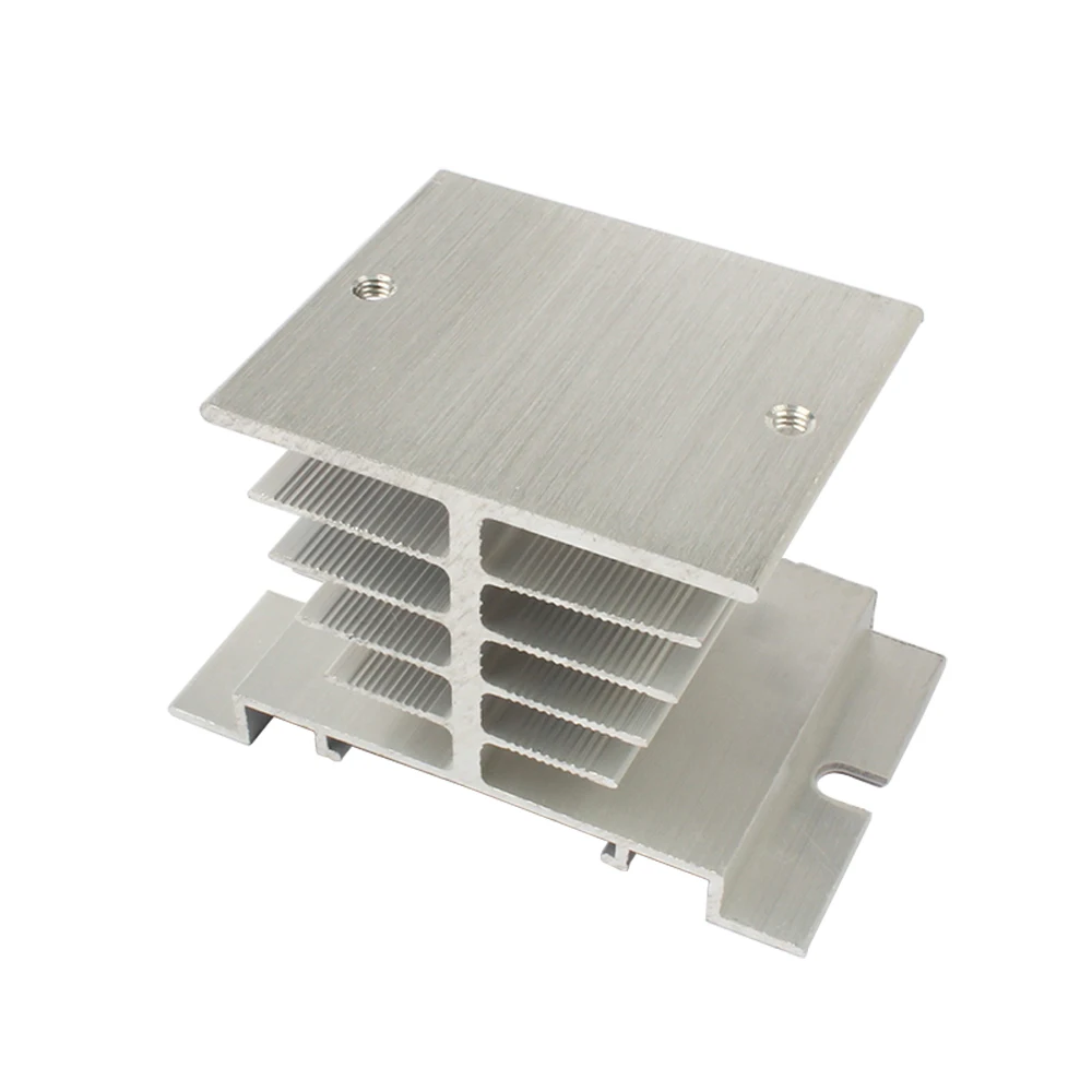 Single Phase Solid State Relay SSR Aluminum Heat Sink Dissipation Radiator suitable for 10A-40A relay black