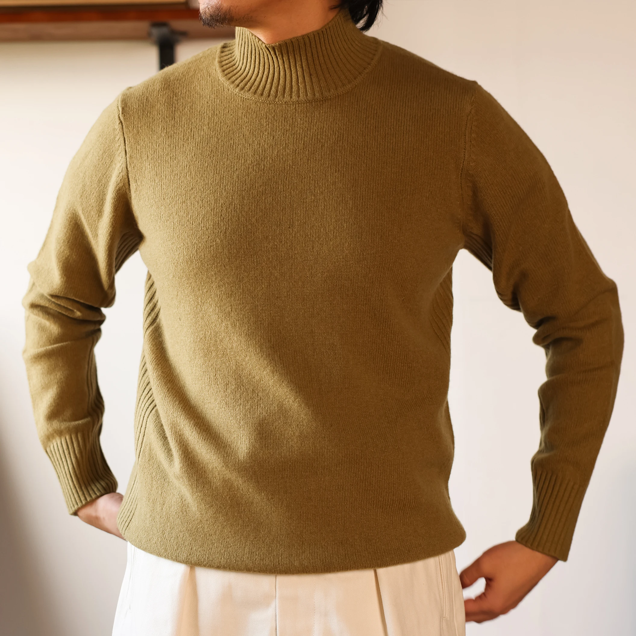 MY-0011 RedTornado Super Top Quality Heavy Thick Mans Big Cozy Flexible 100% Merino Wool Warm Pullover