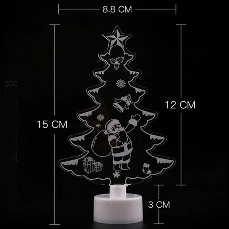 Colorful LED Decorative Lights New Year Christmas tree Pendant decorations Snowman Santa Claus Light Neon Party Home Decoration