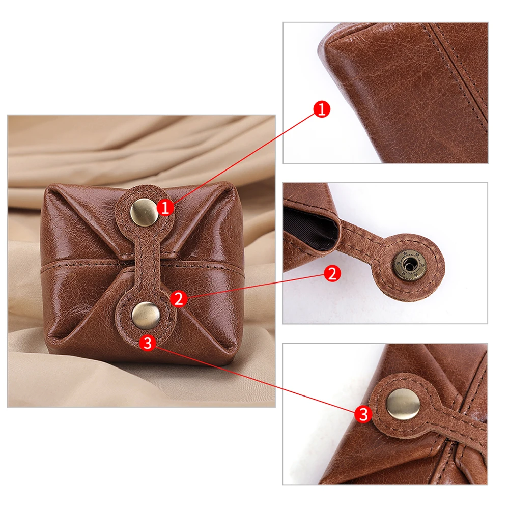 JOYIR Genuine Leather Rfid Wallet Small Coin Pocke Unisex Credit Card Holder Wallet Men Women Card Id Holder Buckle Coin Purse