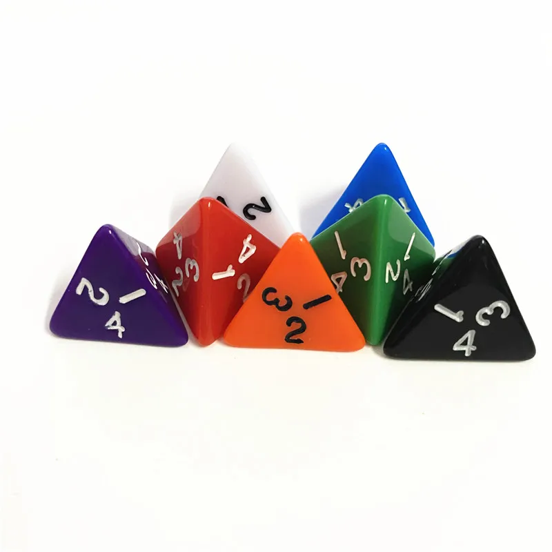 7Pieces D4 4 Sided Solid Color Polyhedral Multi Sided Dice For D&D TRPG Cup Board Game