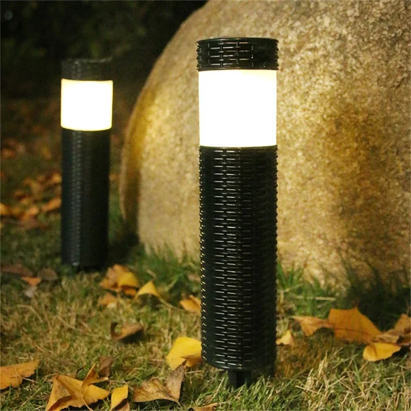 

OURFENG Solar LED Lawn Lamp Outdoor Waterproof Fixture Black For Garden Villa Lawn Balcony Park Lighting