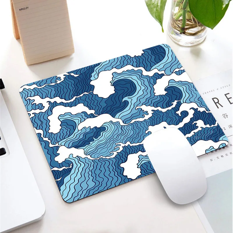 

Small Mouse Pad Rugs 25*29cm Gaming Accessories Ukiyo-e Giant Waves Art Keyboard Desk Mat Desktop MousePads Gamer for LOL CSGO