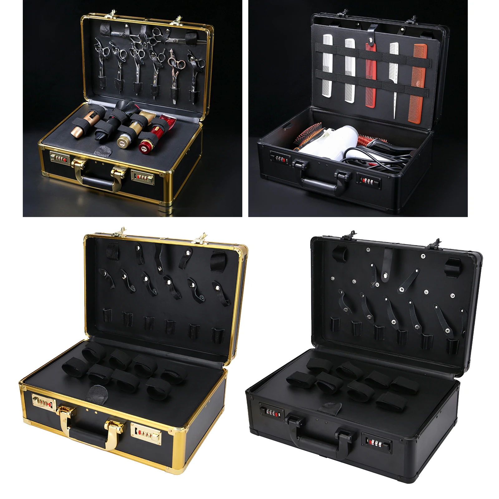 Portable Barber Stylist Travel Metal Case Hair Styling Scissors Combs Tool Box Barber Stylist Lock Case Organizer Holder