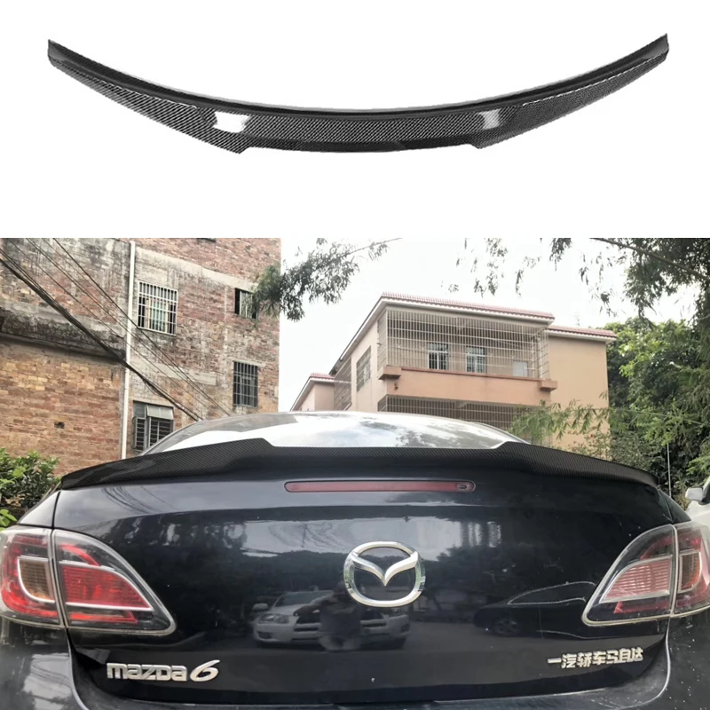 For Mazda 6 Spoiler 2009 2010 2011 2012 2013 2014 2015 Year Glossy Carbon Fiber/FRP Rear Wing M4 Style Spoiler Accessories