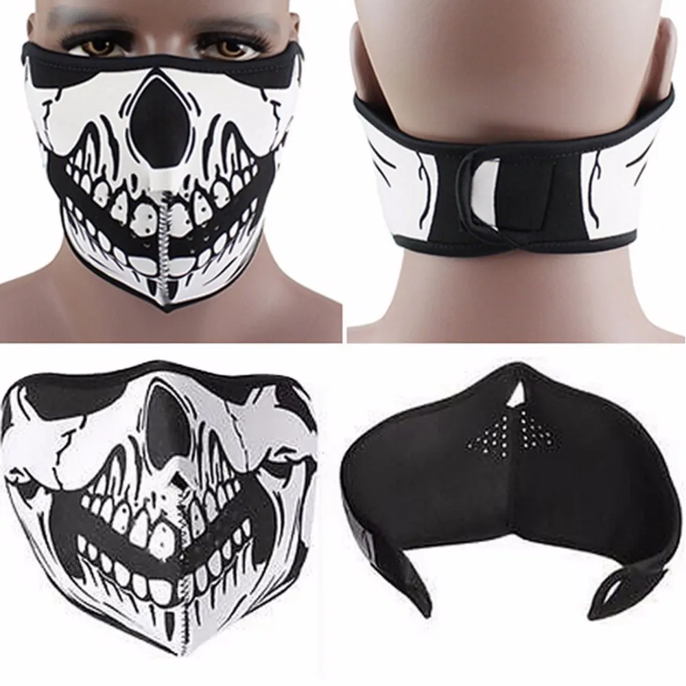 One Piece Cycling Face Skull Neoprene Half Face Mouth Mask Ski Snowboard Motorcycle Biker Sport Protection