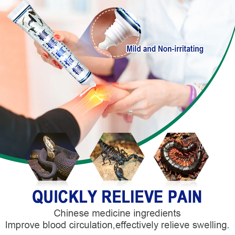 1pcs Snake Oil Analgesic Ointment Arthritis Back Knee Pain Relief Cream Lumbar Orthopedic Chinese Herbal Medical Plaster S044