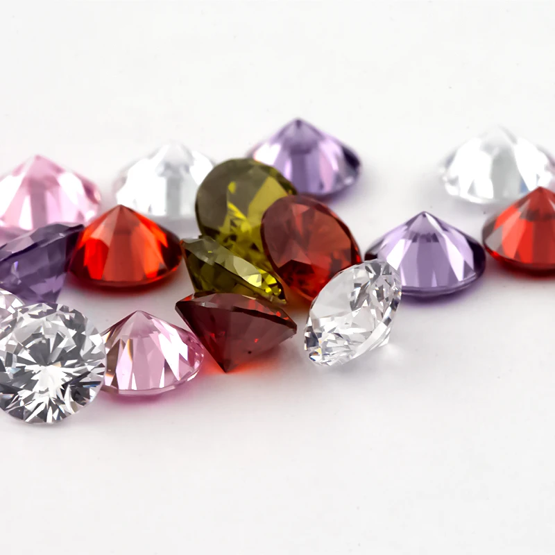 1~12mm 5A Runde Lose Zirkonia-Steine Weiß Olivgrün Rosa Granat Amethyst Mix 5 Farben CZ Edelsteine für Schmuckherstellung – Detail 18
