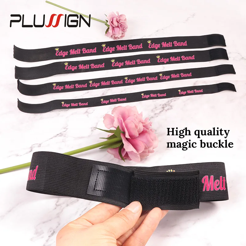 Plussign Lace Melt Band For Edge 2Pcs Elastic Band With Printed Logo For Lace Wigs Edge Slayer Wig Strap Band Wig Accossories